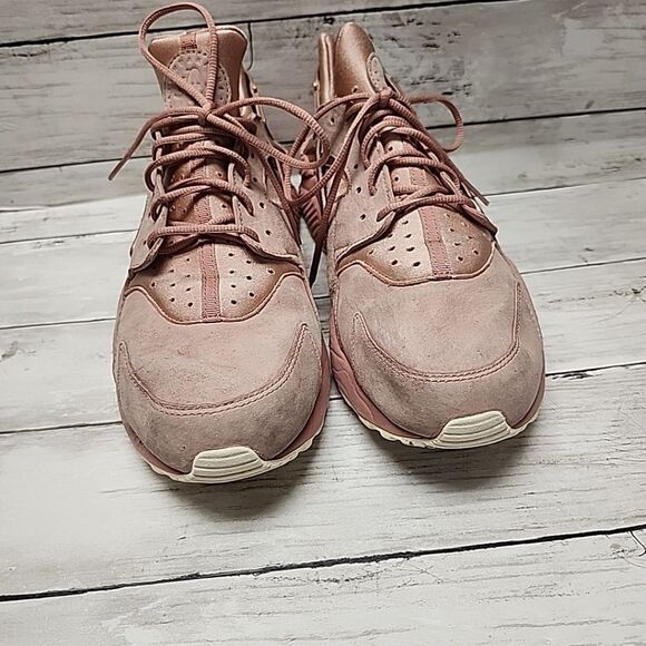 Nike Mens Air Huarache Run Premium Peach Lace Up Sneaker Shoes Sz13 704830-601 - Picture 6 of 9